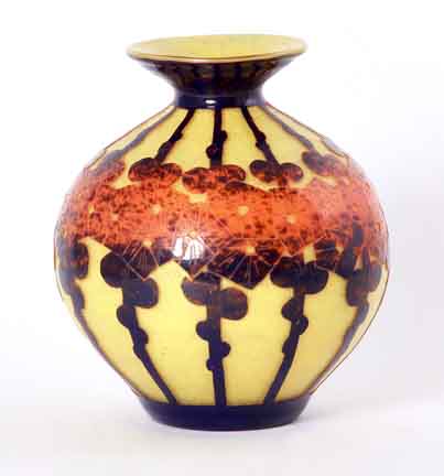 LeVerre cameo glass vase attributed