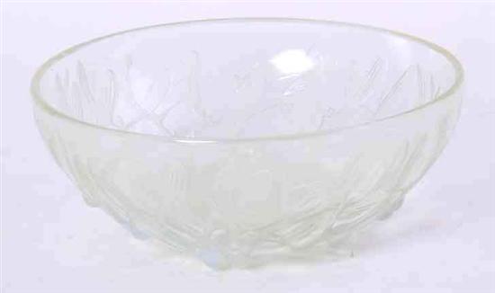 Lalique opalescent glass Gui bowl