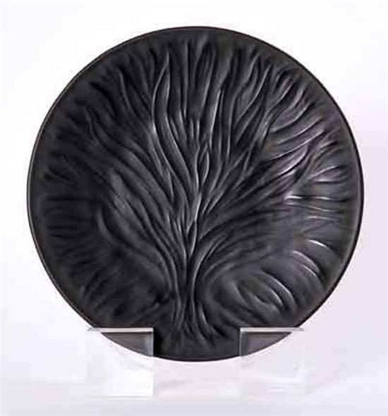 Lalique Algues pattern black amethyst 134d60