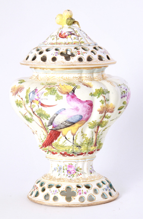 Chelsea style ceramic potpourri vase