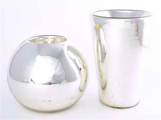 Mercury glass vases flared form