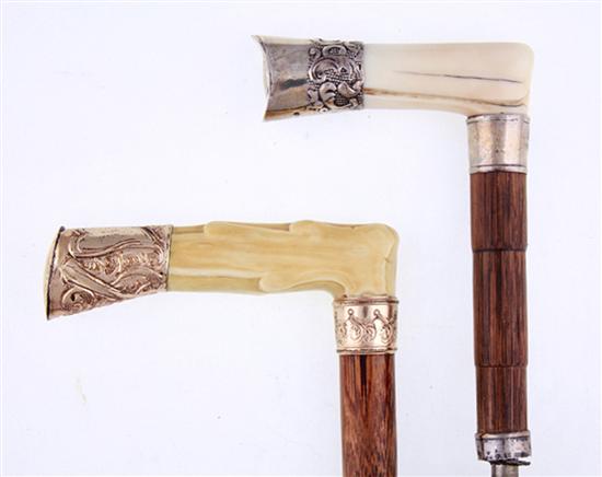Victorian carved ivory cane umbrella 134db7