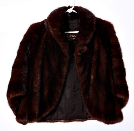 Cirka mink cape with wide collar and