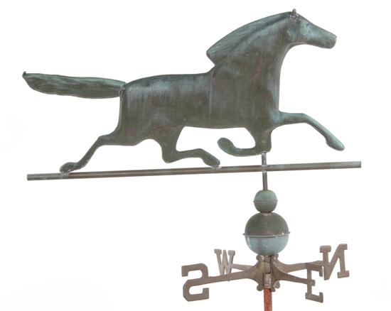 Copper running horse weathervane