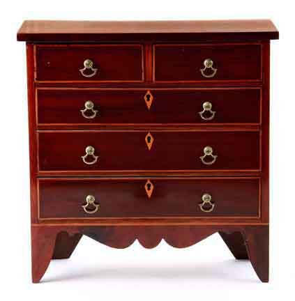 Federal style inlaid mahogany miniature 134dee