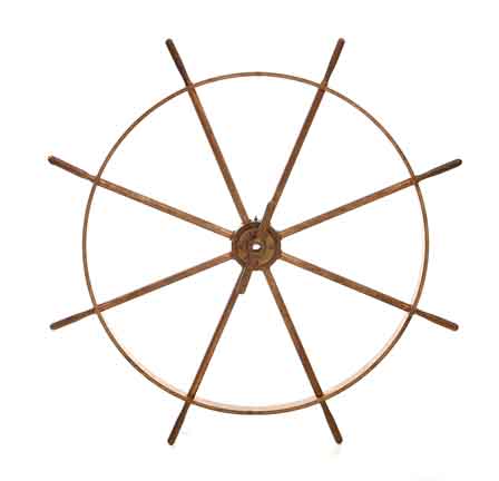 Brass ship's wheel wheel with eight