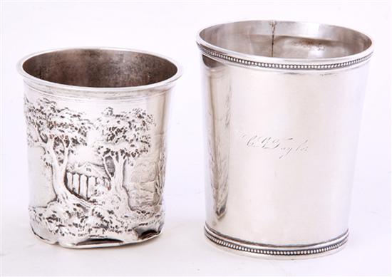 American coin silver cup and French