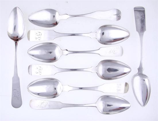 American coin silver spoons including