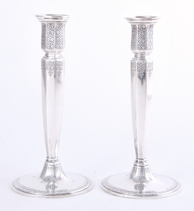Pair Tiffany Co sterling candlesticks 134e99