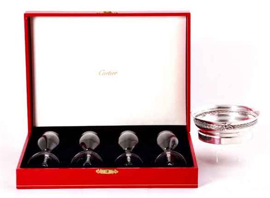 Cartier sterling wine coaster and