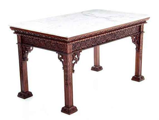 Chippendale style mahogany marbletop 134ea2