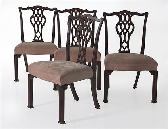 Set of four Chippendale style mahogany