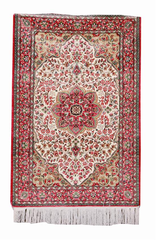 Very fine Persian silk Tabriz carpet