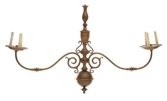 Brass six light ceiling fixture 134f17