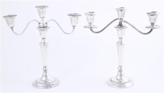 Gorham sterling three-light candelabra