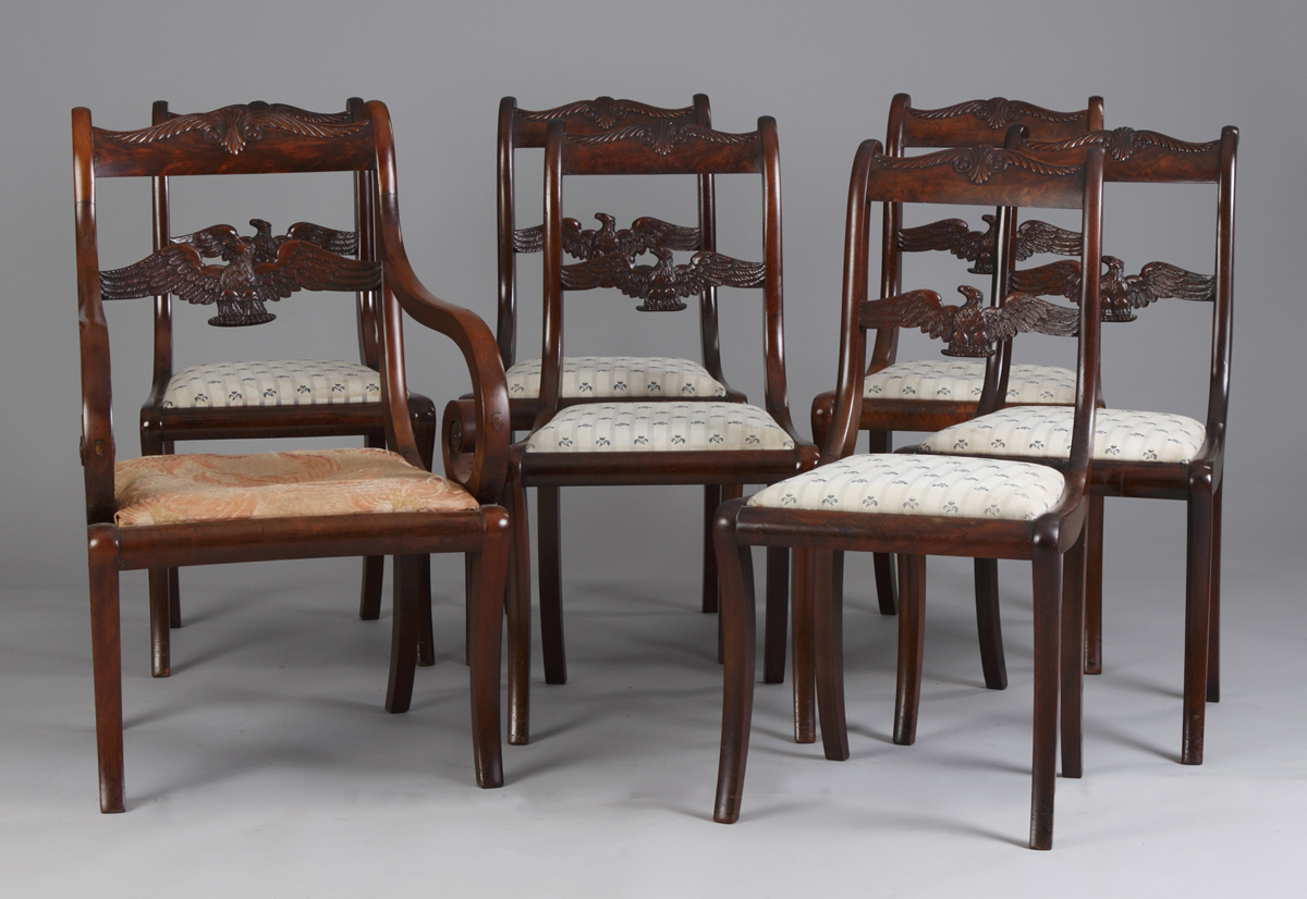 Set 7 Carved Mahogany Dining Chairs 134f83