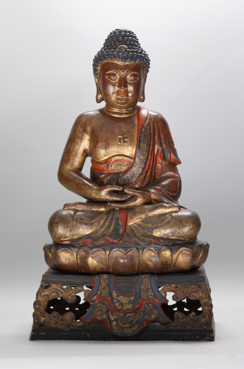 Polychrome Gilt Bronze Buddha 13500f
