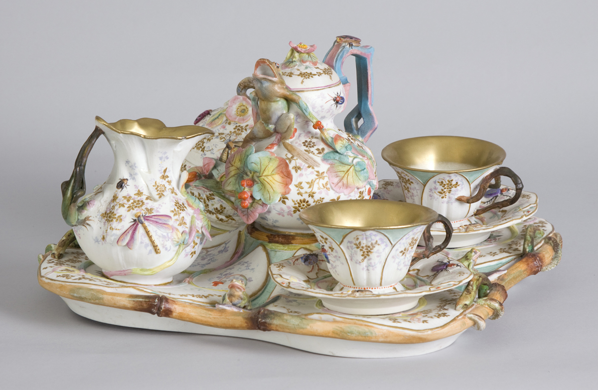 Unusual Bisque Porcelain Tea Set