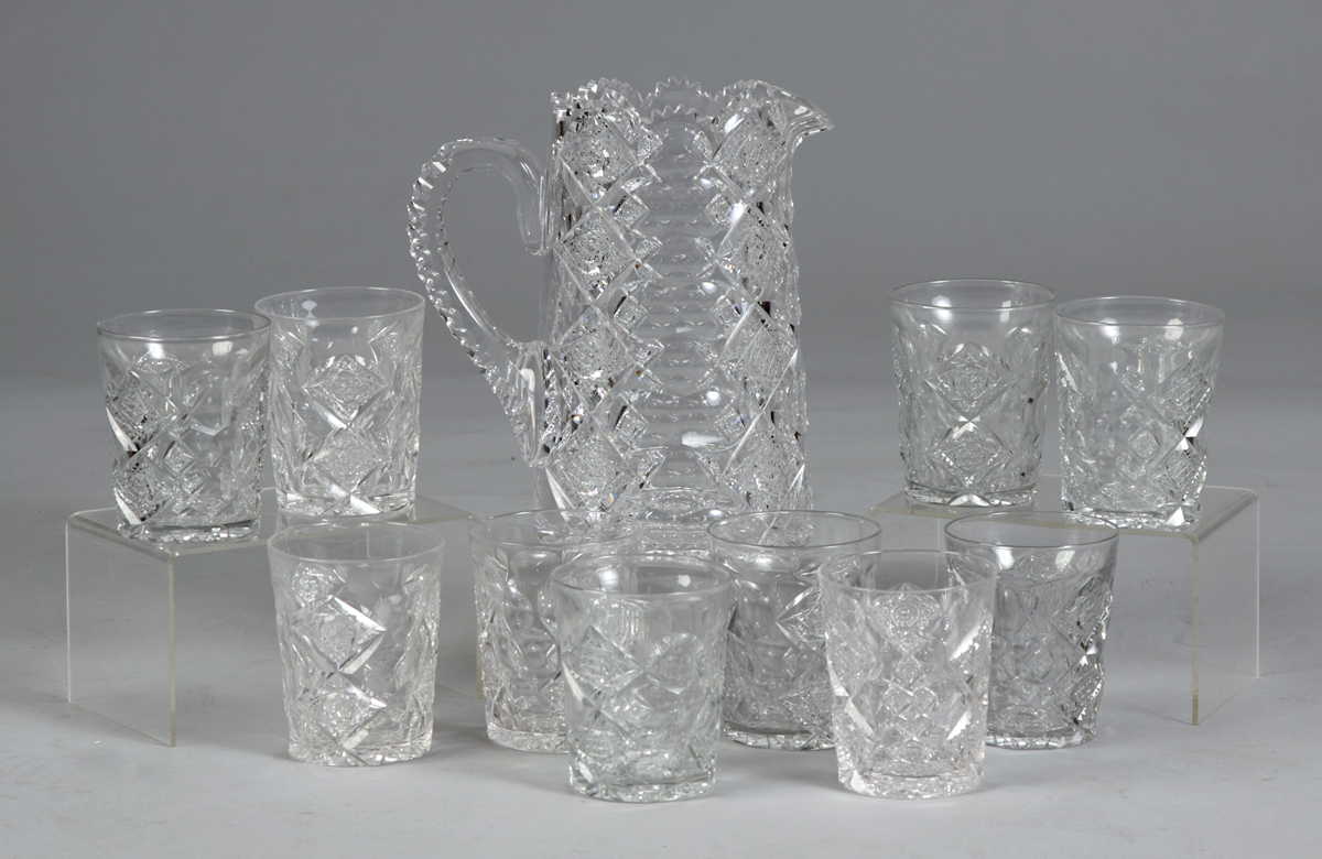 Sgn. Hawkes Cut Glass Water Pitcher