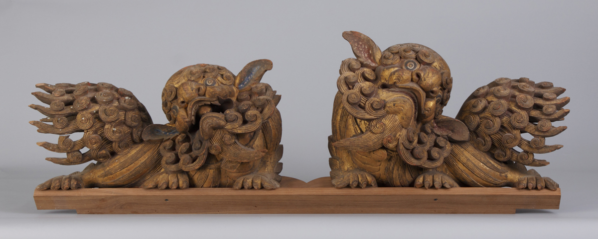 Pair of 18th Cent. Carved & Gilt Foo
