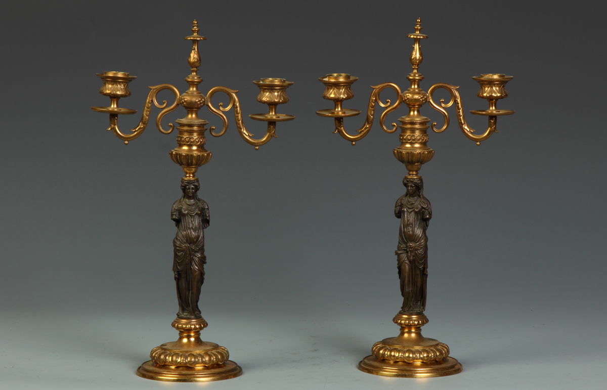 Pair of Classical Bronze & Gilt