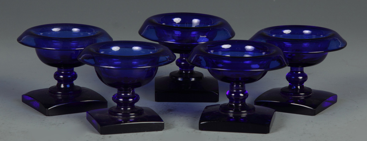 Group of 5 19th Cent. Cobalt Blue Salts