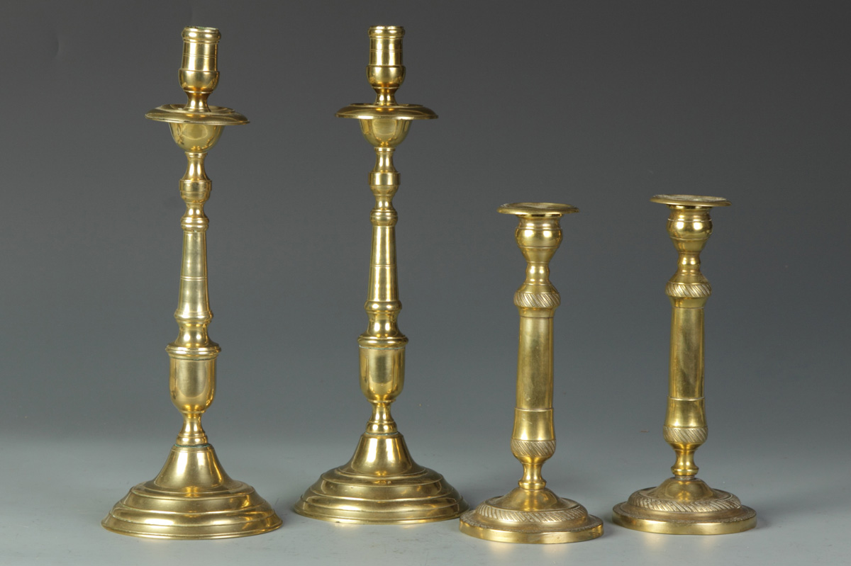 2 Pair of Brass Candle Sticks Ht.