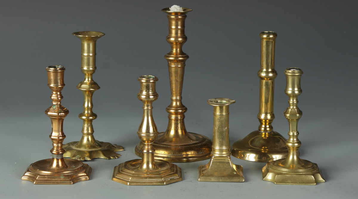 Group of Misc Brass Candle Sticks 135092