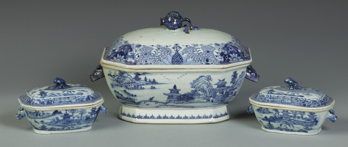 3 Chinese Export Tureens w/boars