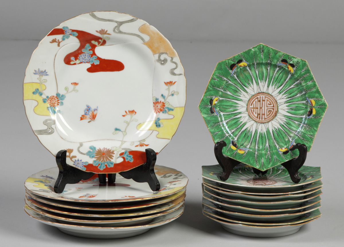 2 Sets of Oriental Plates 6 Japanese 1350dc