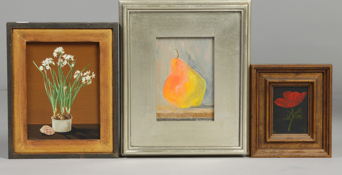 3 Decorative floral & fruit paintings