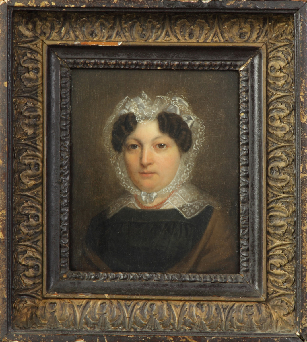 19th Cent Portrait of a Lady oil wood 135114
