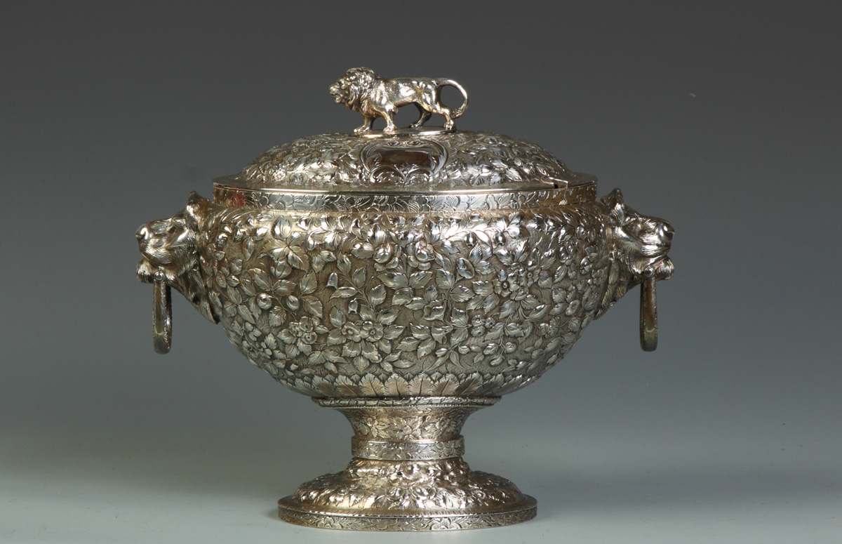 Sterling Repousse Soup Tureen 80. Sterling