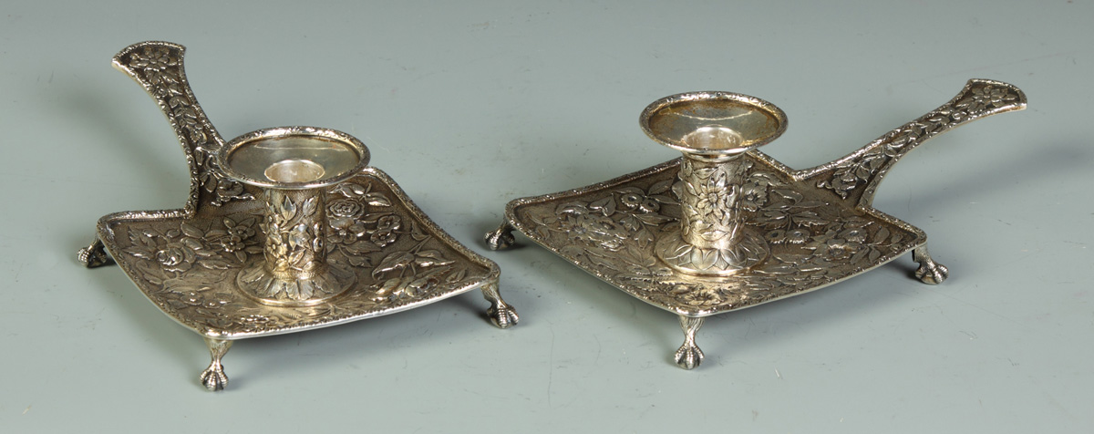 Pair of Sterling Chamber Style