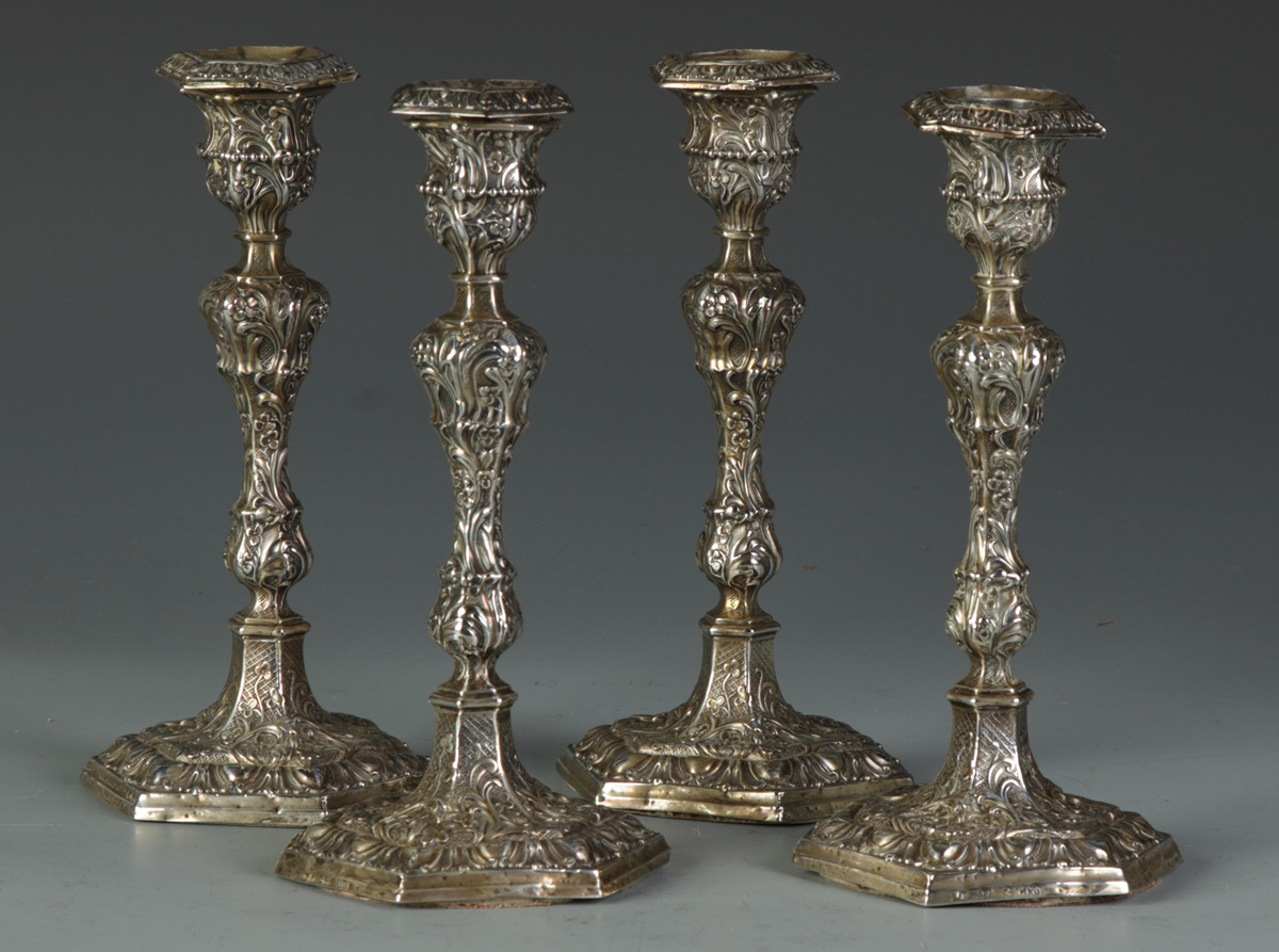 Group of 4 Sterling Candlesticks 13513d