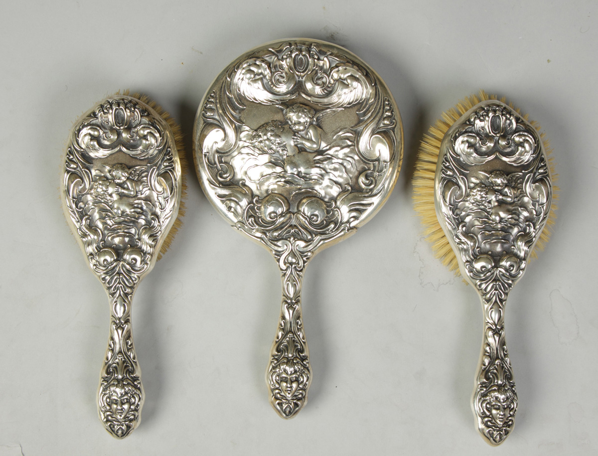 Victorian Silver 2 Brush Mirror 135152