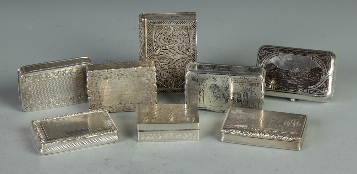 Group of 8 Silver Covered Boxes 135174