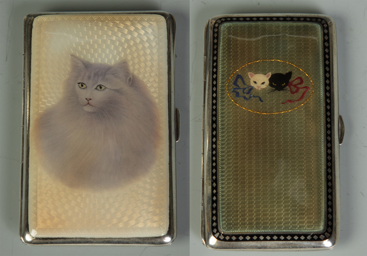 2 Fine Enameled Silver Card Cases 135177