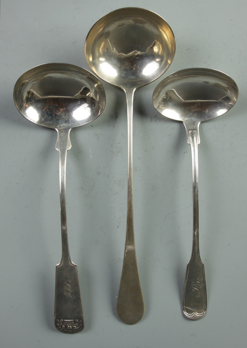 3 Coin Silver Ladles 179. 3 Coin Silver