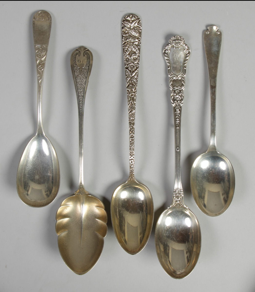 Group of 5 Sterling Serving Spoons 13518c