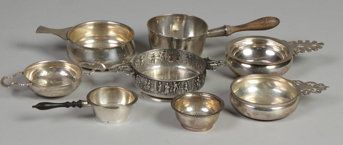 Misc. sterling porringers & strainers