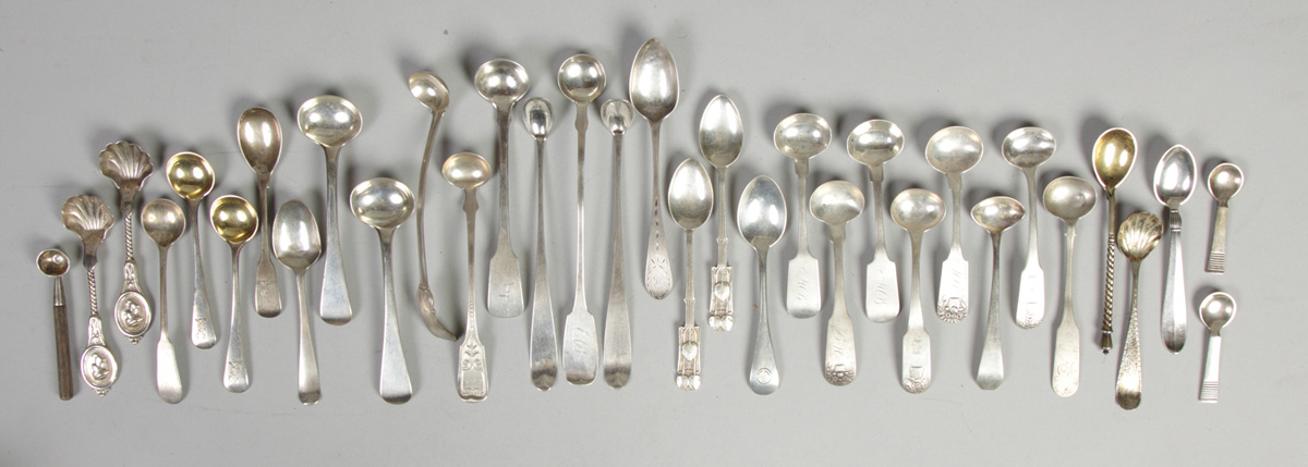 Group of coin silver salt spoons 1351c1