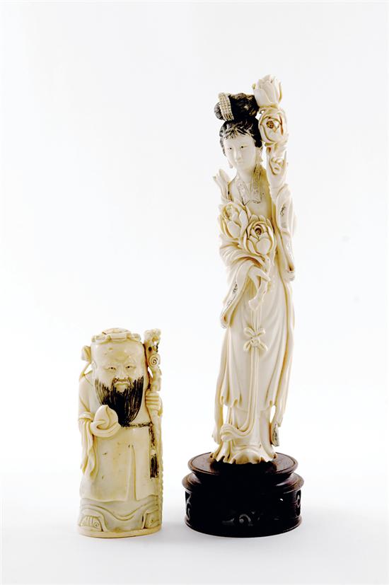 Chinese carved ivory figures 19th 1351e4