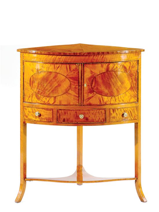 George III inlaid mahogany corner 135228