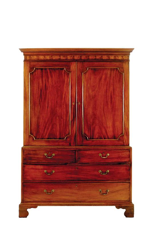 George III mahogany linen press 13522c