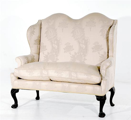 George III style upholstered double back 13523e