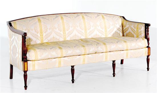 Sheraton style mahogany inlaid sofa