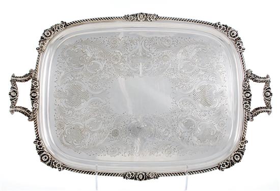 English silverplate serving tray