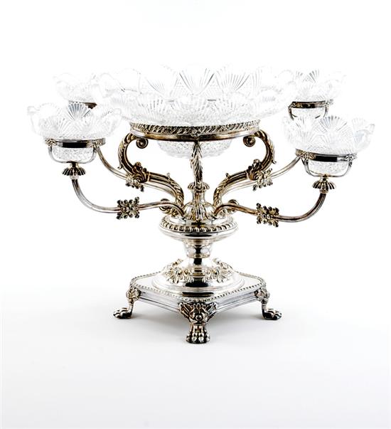 English silverplate and crystal 13526a