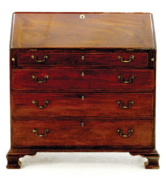 George III mahogany slant front 13527a